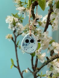 Image 5 of Ceramic Speckled hanging Mini Egg Guys (set of 3)