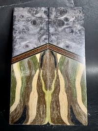 Image 2 of Maple Burl & Camo G-carta Segmented Knife Scales