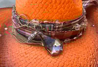 Image 3 of Orange Cowboy Hat Orange Bandanna and Crystal Band 