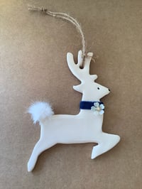 Image 1 of Deer ceramic decoration blue