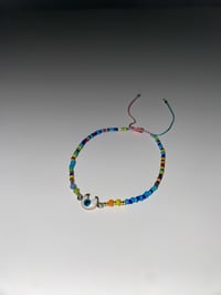 Image 1 of Colorful moon evil eye bracelet 