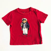 Image 6 of Baby Boy 12M Ralph Lauren Signature Pony & Polo Bear Red & Blue T-Shirt Bundle