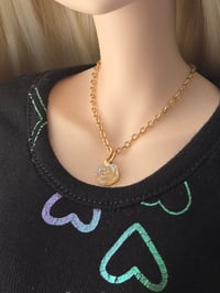 Peach flower necklace