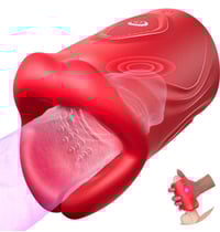 3.94 Inch Red 9-Speed App-Controlled Waterproof Rechargeable Silicone Tongue Male Masturbator