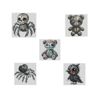 Image 2 of Gothic Plush Toys Mini Diamond Painting Kit by Grumpy