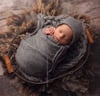 Heather Grey Newborn Bonnet & Wrap Photography Prop Set