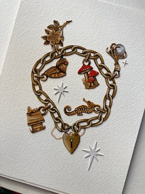Image of Toadstool Charm Bracelet Cutout Original 