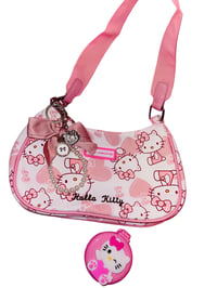 Hk pink purse with hk mirro/brush