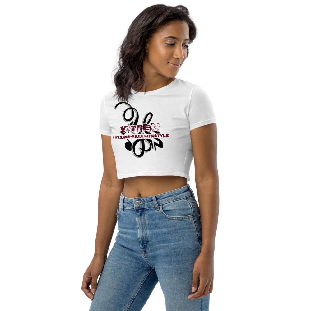 Image of YSDB Exclusive Women's Burgundy and Black Organic Crop Top