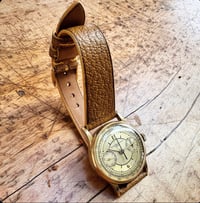 Image 2 of Grained Calfskin "vintage Yellow Edge" Watch Strap