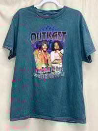 Image 4 of OUTKAST teal boyfriend hip hop rocker tee
