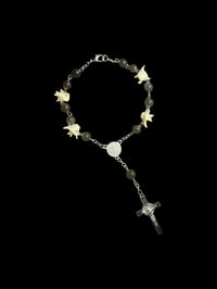 Image 2 of wild cat vertebrae gothic rosary bracelet