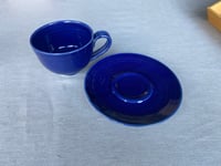 Image 3 of Small Cup and Saucer Navy glaze