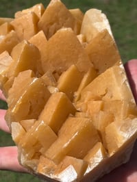 Image 5 of Orange Rhombohedral Calcite Cluster Specimen | Yunnan China #2889