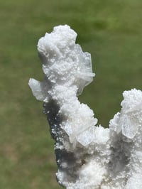 Image 8 of Quartz Stalagmite Coated With Aragonite & Clear Rhombohedral Calcite #2544