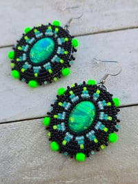 Image 2 of Black Neon earrings 
