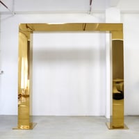 Image 5 of Shiny Gold mirror  wedding arch backdrop stand for wedding 8 ft tall  x 8ft  two available 