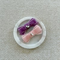 Image 2 of VELVET PEARL HAIRBOW