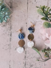 Image 2 of Triple Round Ocean Mist Earrings