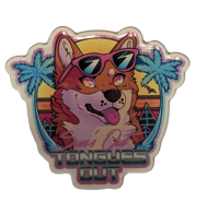 Suns Out Synthwave Shiba 3" Acrylic Magnet