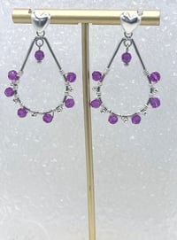 Image 2 of LILAC CRYSTAL BEADED DANGLES