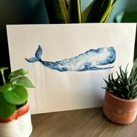 Whale watercolour and salt painting 