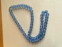 Image 4 of 1950s Faceted Crystal Bead Blue Necklace, Glass 