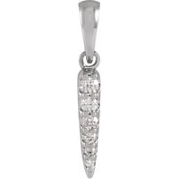 Image 1 of Sterling Silver Mini Diamond Spike Pendant 