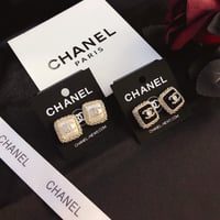 Image 1 of SILVER & GOLD CHANEL EARRINGS