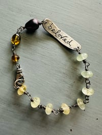 Image 9 of cognac garnet and prehnite beloved bracelet