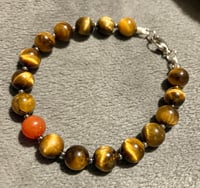 Image 3 of Tiger Eye and Carnelian with Hematite - Size 7.0