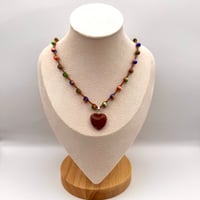 Image 2 of Red Jasper Heart Necklace