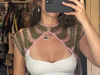 mesh bolero - green + pink