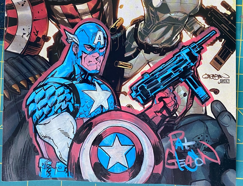 Image of XL CAPTAIN AMERICA Gleason Remarque