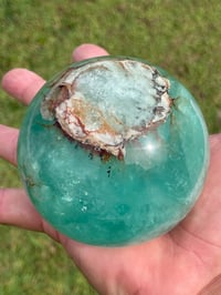 Image 6 of Aqua Fluorite Crystal Sphere #1822