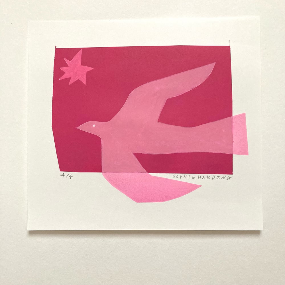 Image of Bird and Star handmade print