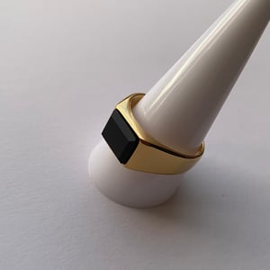 Image of Onyx Alpha Ring | 18k Gold Plated