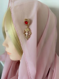 Image 1 of Sacred Heart Veil (Pale Pink)