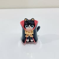 Image 1 of Count Dracula tuxedo cat ceramic figurine