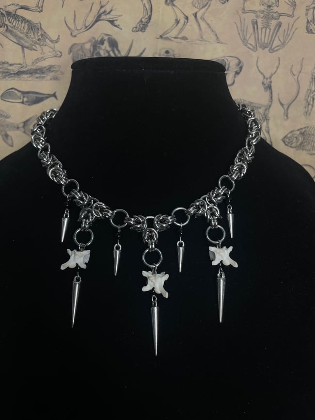 “Bone Weaver” chainmail necklace 