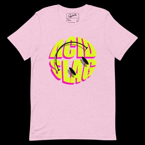 Image of Populuxe x Acid Slag Smiley Unisex T Shirt Pink
