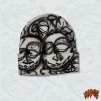 Image 2 of [MNGO.S] All overprint Knit Beanie - BLACK