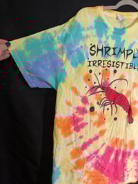 Image 2 of LARGE  Shrimply Irresistible Blacklight Reactive Tie Dye Shirt 4