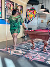 Plus Size Tropical Print Sheer Mesh Dress
