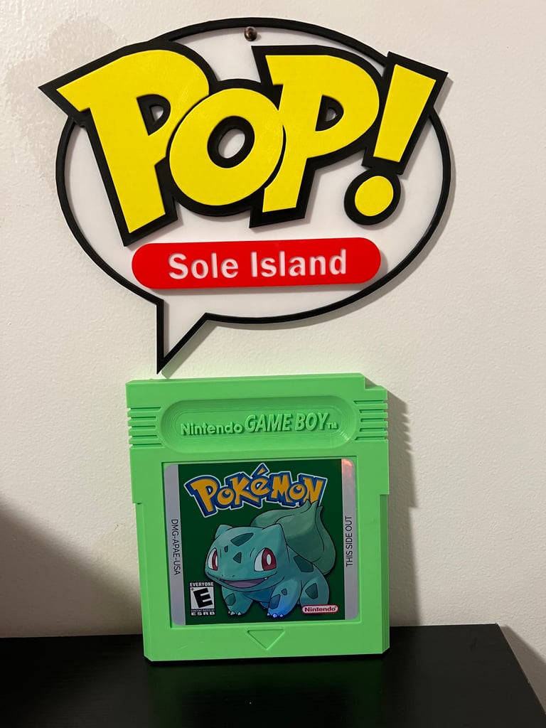 Custom 3D Nintendo Gameboy Pokémon Bulbasaur Game Cartridge