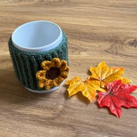 Image 3 of Crochet flower mug cosy - Various colours & designs