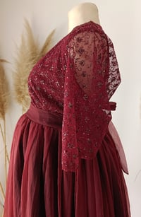 Image 7 of Burgundy dress for maternity photoshoot | Jenny | size S-M-L