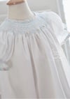Size 4 ready-to-ship satin batiste and floral bishop 