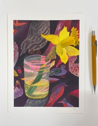 Daffodil and Birds - Archival Print