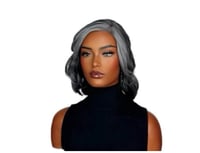 Image 1 of Lynn Chic Short Silver & Black Bob Wig — Sleek Two-Tone Style